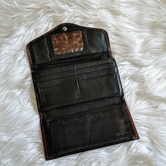 Brighton black & brown leather wallet silver hardware - Picture 2 of 11